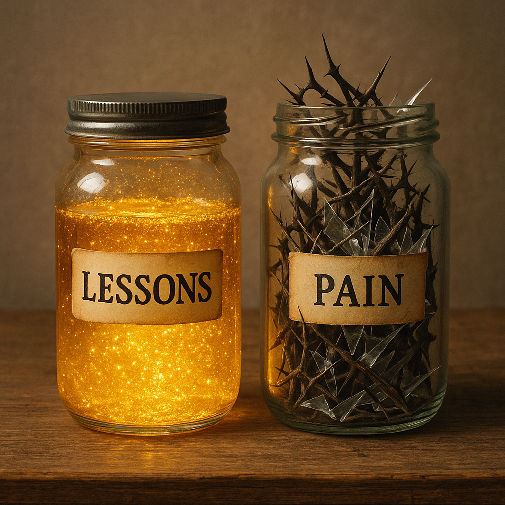 20251205_1409_Lessons and Pain Jars_simple_compose_01kbq6js5tf5rsgm7zyryqearw